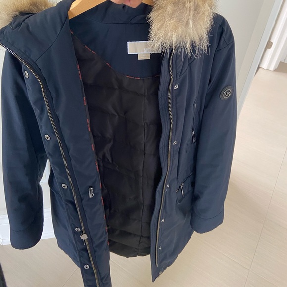 HOST PICK Original Michael Kors medium Jacket in Navy Blue with Fur #hostpick - Picture 1 of 7